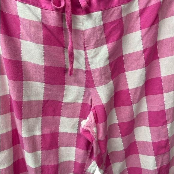 PINK Checkerbox Pink & White Pijama Crop Pants Size Large (sk014) - Picture 5 of 7